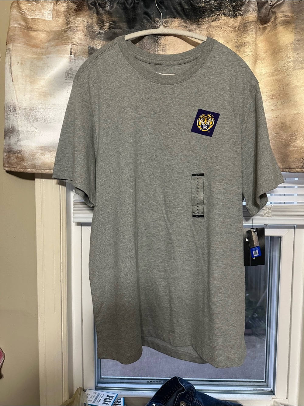 Nike Gray Short-Sleeve Tee with LSU Tiger Patch